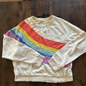 Marine Layer Cream Sweatshirt with Yellow Trim